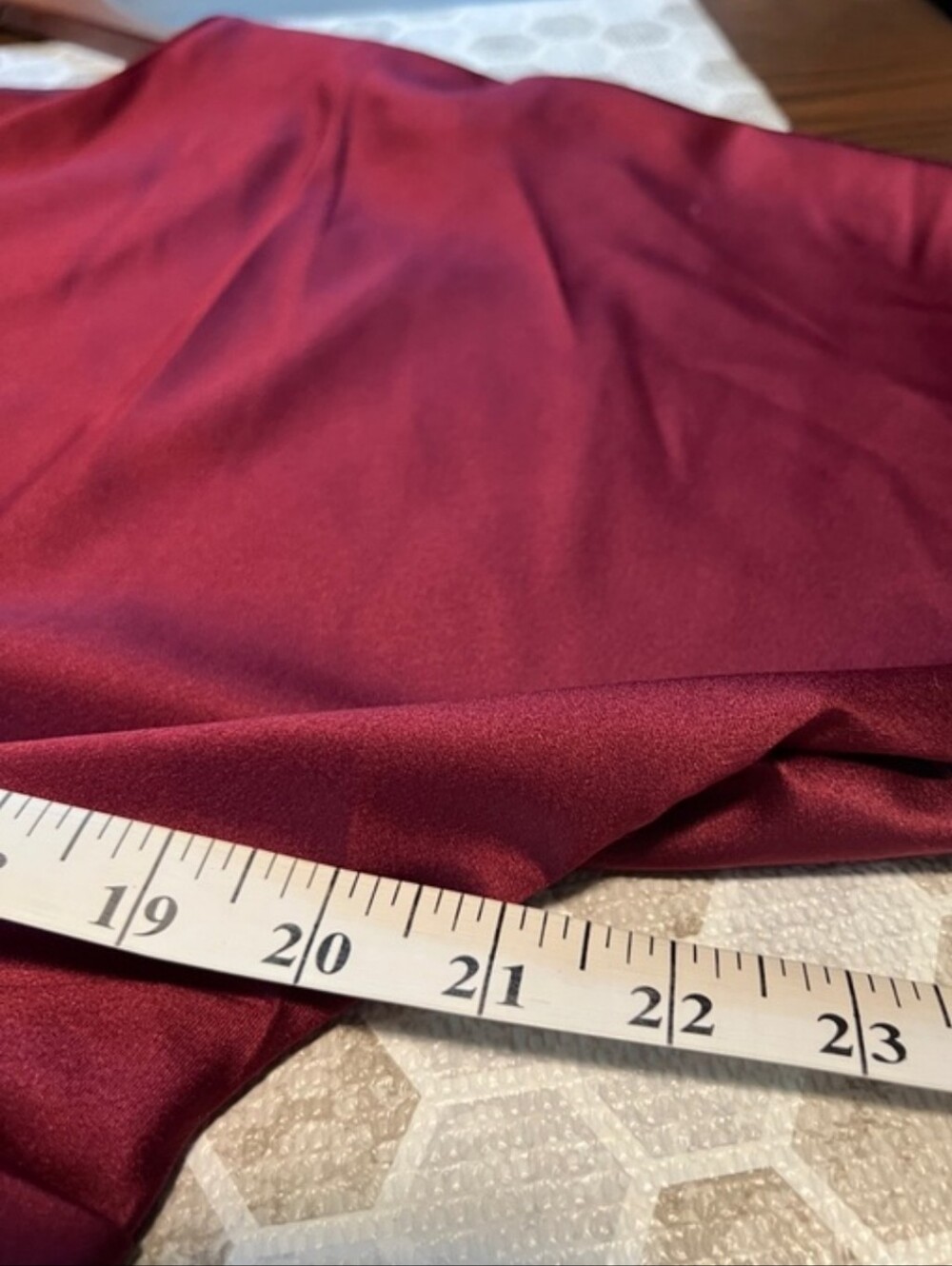 Saiph Satin Twist-Waist Midi Dress in Deep Burgundy Sz 1X But Fits Like L-XL - Picture 5 of 8